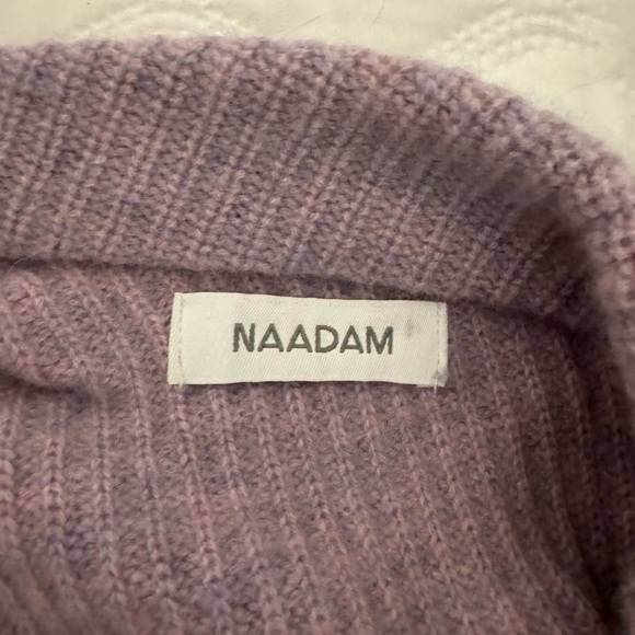 NAADAM Wool Cashmere Asymmetrical Draped Ribbed Off Shoulder Sweater S GORGEOUS - Picture 6 of 11